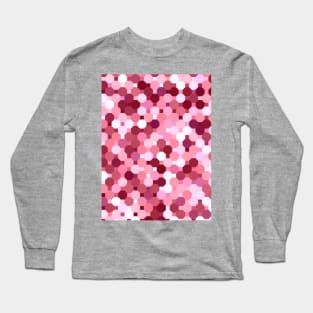 Shades of Peach Pink Hexagons Long Sleeve T-Shirt